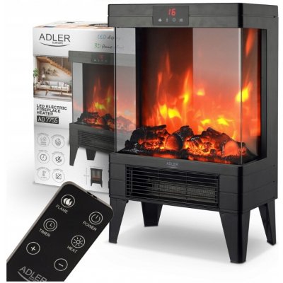 Adler Elektrický krb stojící 2000 W 3D efekt plamene černý – Sleviste.cz