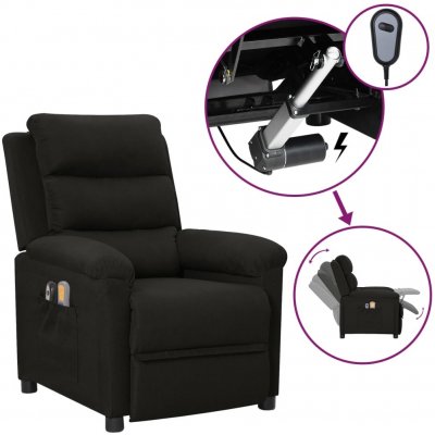vidaXL Elektrické masážní křeslo černé textil 3098977 – Zboží Dáma