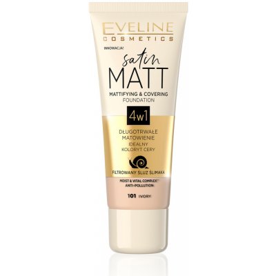 Eveline Cosmetics Satin Matt Tónovací krém s matným efektem 101 Ivory 30 ml – Zbozi.Blesk.cz