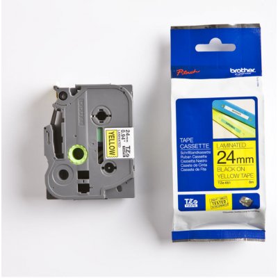Páska Brother TZE-651, 24mm, žlutá/černá, laminovaná, délka 8m – Zboží Živě