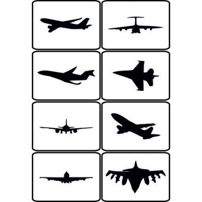 Artemiss Sada šablonek letadla a stíhačky 512 F 8ks 6,5x9cm – Zboží Dáma