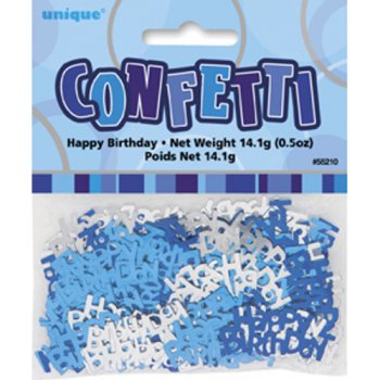 Konfety Glitz Happy Birthday modré