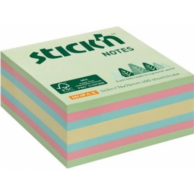 Samolepicí kostka Stick'n 76 × 76 mm, 400 lístků, lesní mix pastelových barev – Hledejceny.cz
