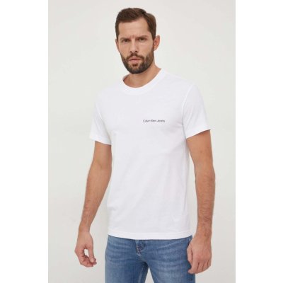 Calvin Klein bavlněné tričko Jeans s potiskem J30J324671 bílá – Zboží Mobilmania