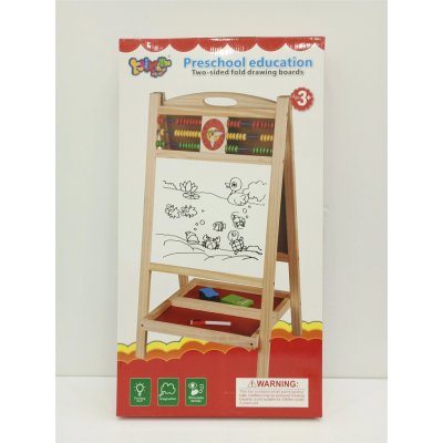 Dřevěná oboustranná dětská tabule s počítadlem a hodinami – Sleviste.cz