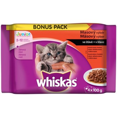 Whiskas Junior Klasické Pokrmy ve šťávě 4 x 85 g