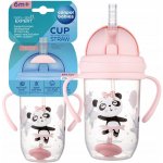 Canpol Babies nevylévací hrníček se slámkou a závažím Exotic Panda růžový 270 ml – Zboží Dáma