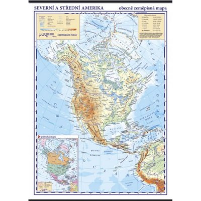 Severní a střední Amerika - nástěnná zeměpisná mapa 1:10 mil. – Sleviste.cz