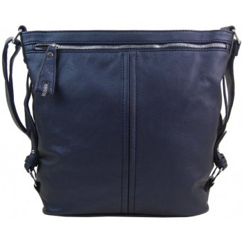 Moderní velká crossbody kabelka 74-MH metalická modrá