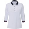 Dámská Trička Ping Bridget Ladies 3/4 Sleeve Polo Shirt White/Navy