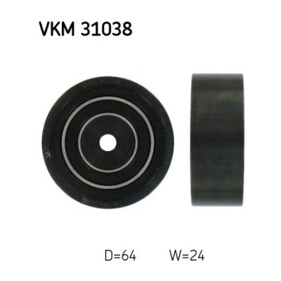 Vratná/vodicí kladka, klínový žebrový řemen SKF VKM 31038