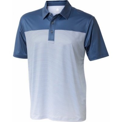Backtee Mens Striped Polo Ensign blue