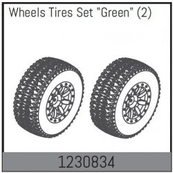 Absima 1230834 Wheel Set 110x45mm Green 2