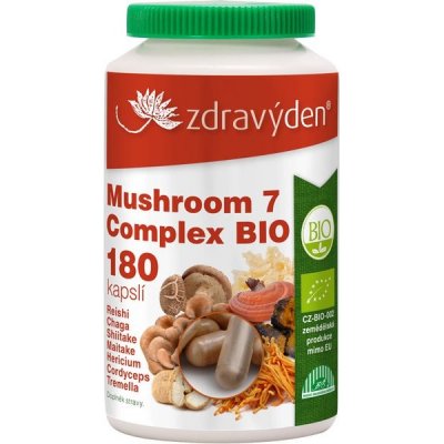 Zdravý den Mushroom 7 Complex BIO 180 kapslí – Sleviste.cz