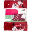Deka BBK Vánoční deka z mikrovlákna Smas Time červená sobík motiv A 150x200