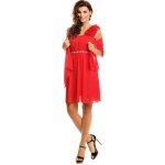 Gemini dámské společenské šaty s odhaleným ramenem 5188 červená – Zboží Mobilmania