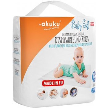Akuku Jednorázové hygienické podložky Baby Soft 40x60cm 15ks