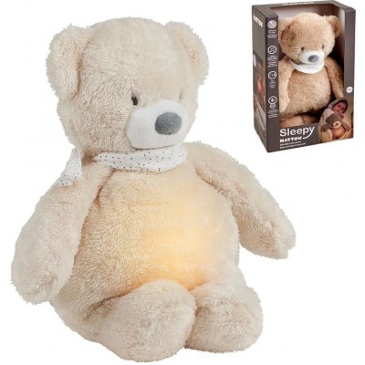 Nattou usínaček plyšový hudební se světýlkem a senzorem pláče 4v1 Sleepy Bear Beige – Zboží Mobilmania