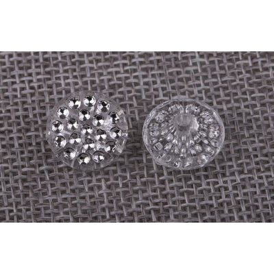 Knoflík 13mm transparentní s kamínky – Zboží Mobilmania