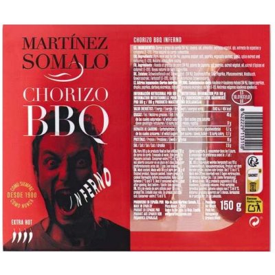 Martínez Somalo Chorizo BBQ čerstvé velmi pikantní 150 g – Zboží Dáma