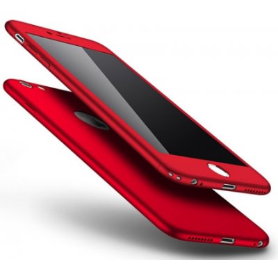 Pouzdro Full protection 360° + tvrzené sklo Apple iPhone 6 Plus/6S Plus červené – Zboží Mobilmania