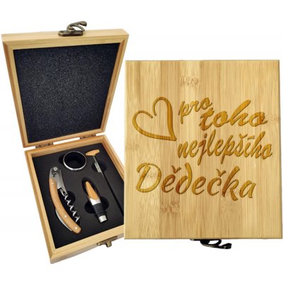 Sablio Dárková sada na víno Pro toho nejlepšího dědečka: 147×168×49 mm – Hledejceny.cz