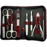 Globos Dámská kožená sada na manikúru s nůžkami Solingen 925-89 vínová kroko – Zboží Dáma