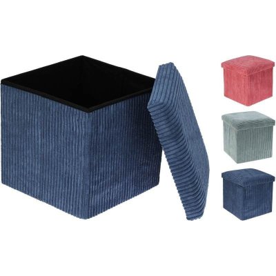 HOMESTYLING Taburet s úložným prostorem 38 x 38 x 38 cm modrá KO-170490550modr – Zboží Dáma