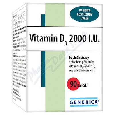 GENERICA Vitamin D3 2000 IU tobolky 90 ks – Hledejceny.cz
