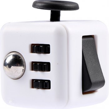 Fidget Cube Antistresová kostka bílo černý