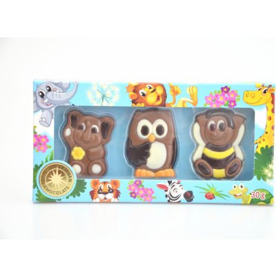 Severka Dárková krabička čokoládová mléčná zvířátka 3 x 10 g