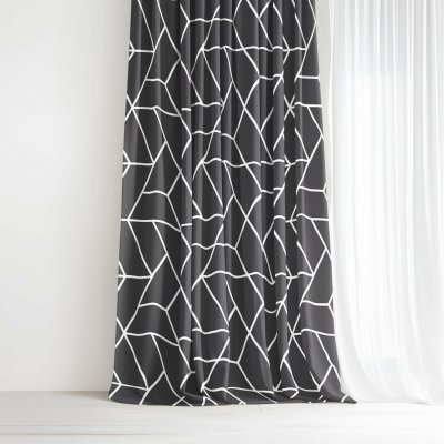 Goldea bavlněný závěs - mozaika na tmavě šedém 200x150 cm – Hledejceny.cz