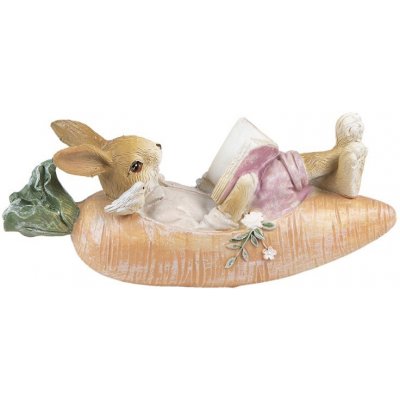 Dekorace králík v mrkvi čte knihu 14*5*6 cm – Hledejceny.cz