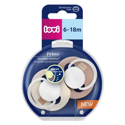 Lovi dudlík svítící silikon dynamický Prime 2ks Ivory/Blush – Zboží Dáma