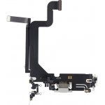 Apple iPhone 14 Pro Max - Nabíjecí Konektor + Flex Kabel (Silver), Silver – Zboží Živě