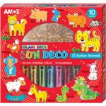 Amos Barvy na sklo sada 10 barev 10,5 ml + 12 sklíček ZVÍŘATA 6418 – Zboží Dáma