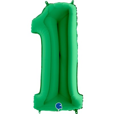Grabo Nafukovací balónek číslo 1 zelený 102 cm extra velký – Zboží Mobilmania