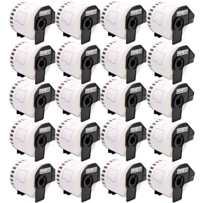 20x Štítky pro Brother QL DK-22205 62mm x 30,48m černý tisk na bílém pozadí – Hledejceny.cz