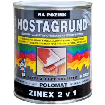 Barvy a laky Hostivař HOSTAGRUND ZINEX 2v1 S2820 0,6 L RAL 3000 ohnivě červená