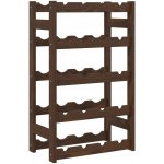 vidaXL Stojan na víno na 20 lahví Hnědý masivní borovicový dřevo – Zboží Dáma