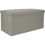 KIK Skládací puf s úložným prostorem šedý velký 76x38x38cm – Zboží Dáma