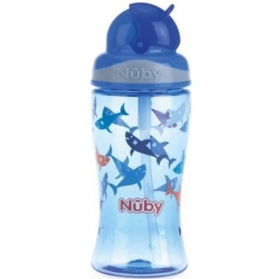 Nuby hrnek netekoucí se sklápěcí brčkem modrá 360 ml – Zboží Mobilmania