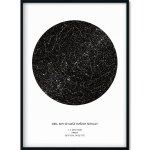 Jen tak z lásky Hvězdná mapa Vašeho životního okamžiku Rozměr plakátu: 30 × 40 cm (tištěný plakát), Barva pozadí: Bílá, Volba rámu: Černý dřevěný rám – Zboží Dáma