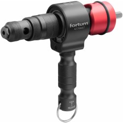 Nástavec Fortum 4770667 nýtovací na vrtačku T-COMBO, sada pro matice M3-M12 i trh. nýty 2,4-6,4mm, CrMoV