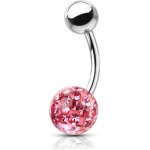 Šperky4U piercing do pupíku s kamínky Crystals From Swarovski kulička BS1003P-10 – Zboží Dáma