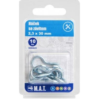M.A.T. GROUP háček se závitem 30x2,3mm Zn (10ks) MAT600845 – Hledejceny.cz