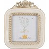 Klasický fotorámeček Bílo zlatý fotorámeček Teuna s květinovou aplikací – 9x9 cm