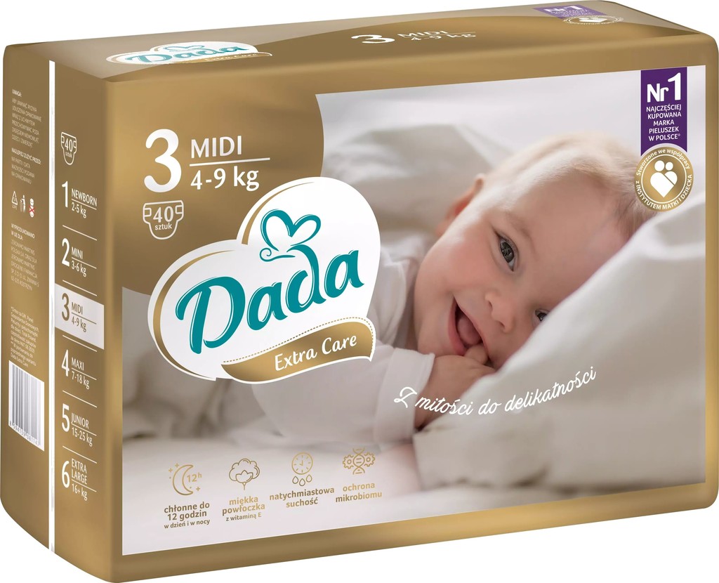 Dada Extra Care 3 MIDI 4-9 kg 40 ks od 127 Kč - Heureka.cz