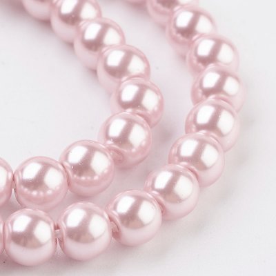 Voskované perly třídy A - růžové - Ø 6 mm - 10 ks – Zboží Dáma