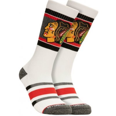 Mitchell & Ness pánské ponožky Chicago Blackhawks Nhl Cross Bar Crew Socks